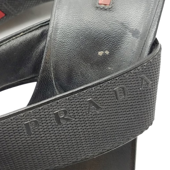 Prada Black Patent Leather/Nylon Wedges  COA - Picture 3 of 6